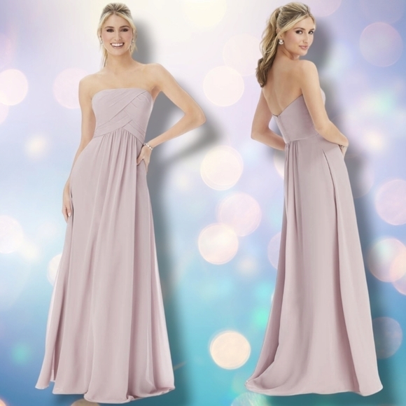 NWT Dessy Collection Vivian Diamond 2882 in suede rose $248 - Picture 1 of 6